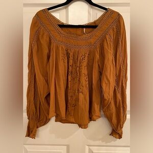 Free People Faraway Fields Top in Golden Syrup